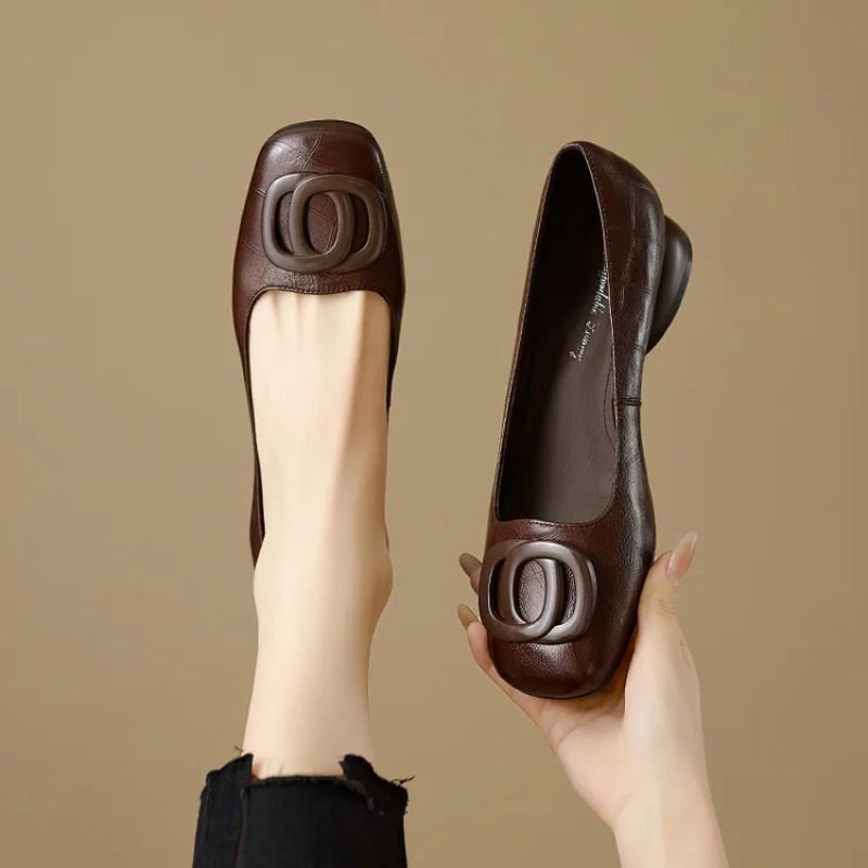 Women'S Fashion Loafers - French Style Women Shoes Pumps Leather