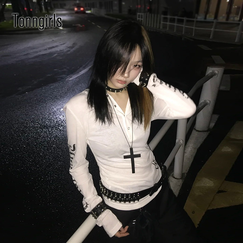 Women'S Fashion Zip Hoodie - Tonngirls Y2k Vintage T Shirt Women