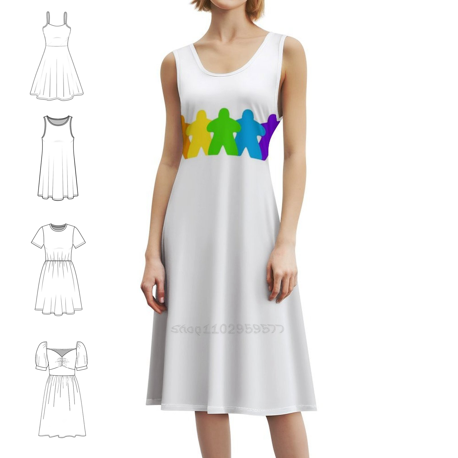 Smocked Dress Women - All The Colors Of The Meeples-Gaymer