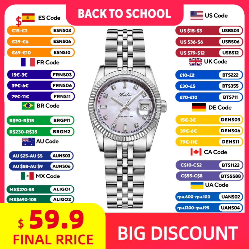 Women'S Fashion Quartz Watch - ADDIES 585 Quartz Women's Watches Sapphire