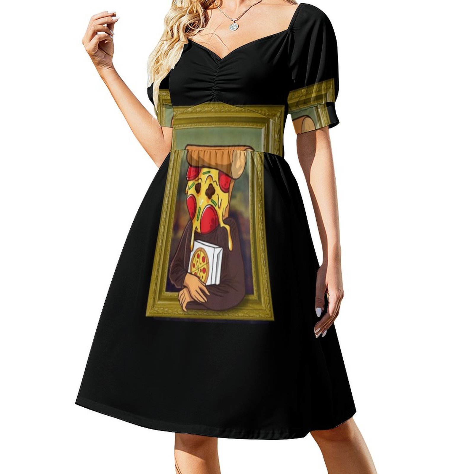 The Pizza Mona Lisa Funny Arti - đánh giá và giá Smocked Dress Women