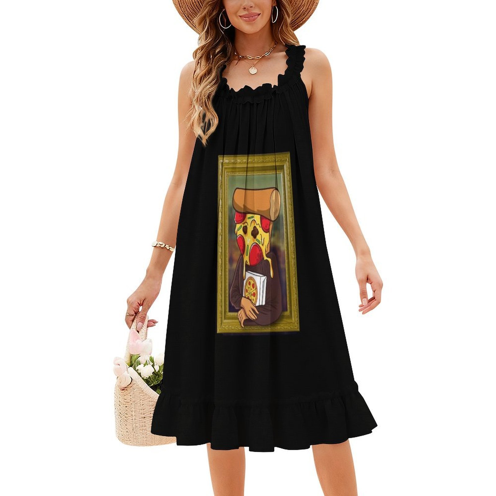 The Pizza Mona Lisa Funny Arti - đánh giá và giá Smocked Dress Women