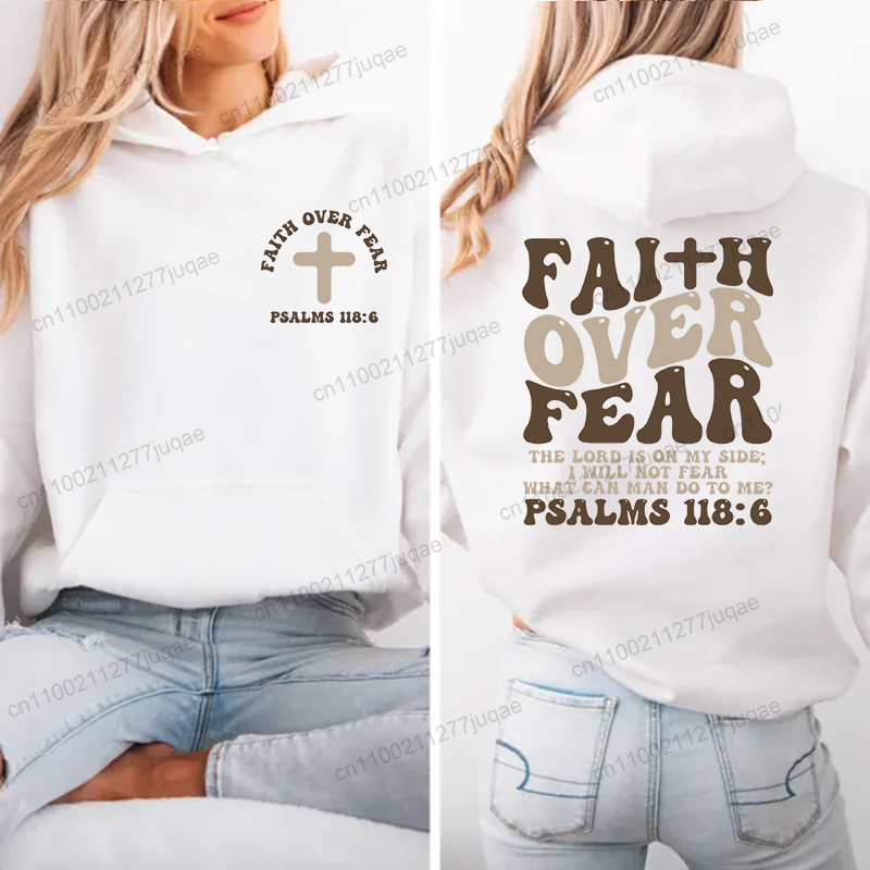 Faith Over Fear Print Sweatshi - đánh giá và giá Women Fashion Over The Years