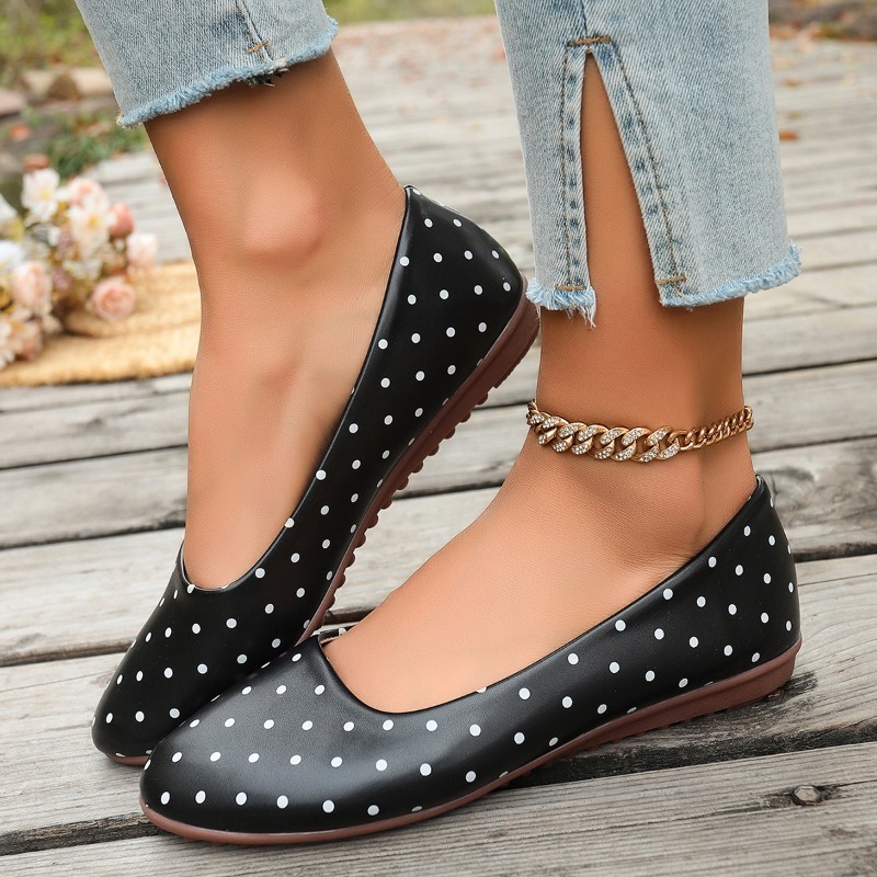 Ladies White Polka Dot Flats R - đánh giá và giá Women'S Fashion Loafers