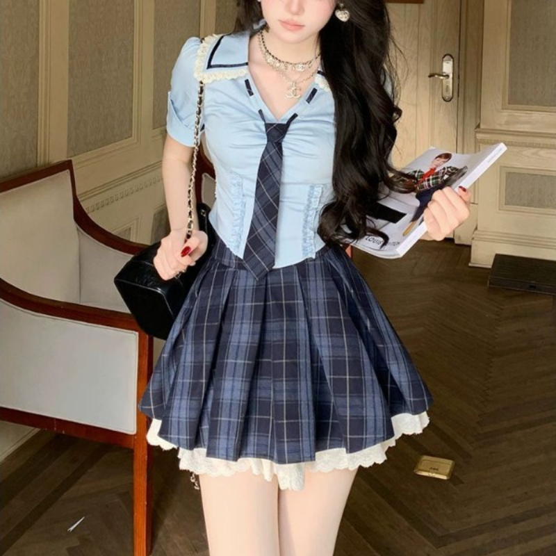 Preppy Style Dark Slim 2 Piece - đánh giá và giá Women'S Y2K Fashion Aesthetic