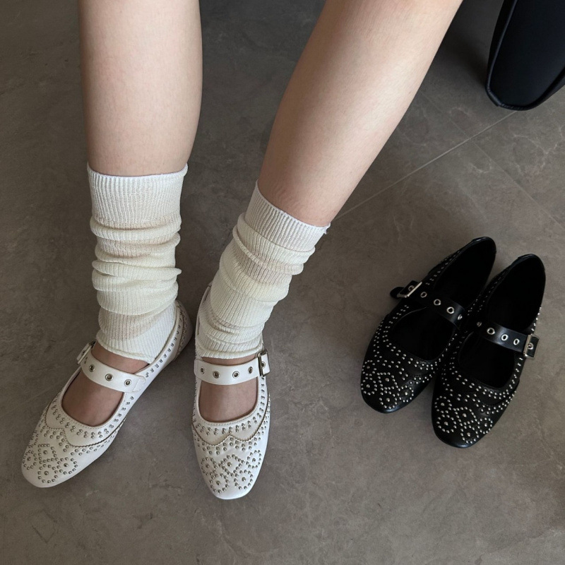 Retro Rivet Buckle Design Flat - đánh giá và giá Women'S Fashion Brand Shoes