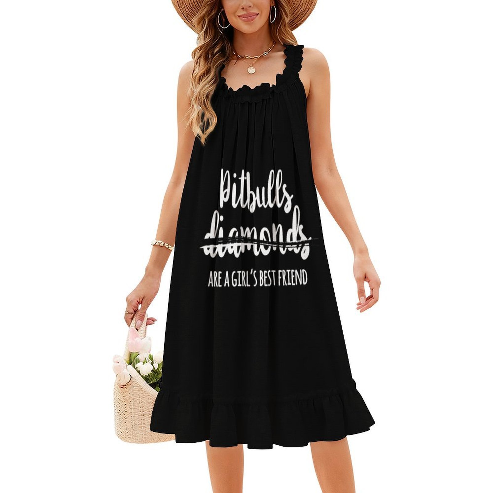 Pitbulls Are A Girl'S Best Fri - đánh giá và giá Smocked Dress Women
