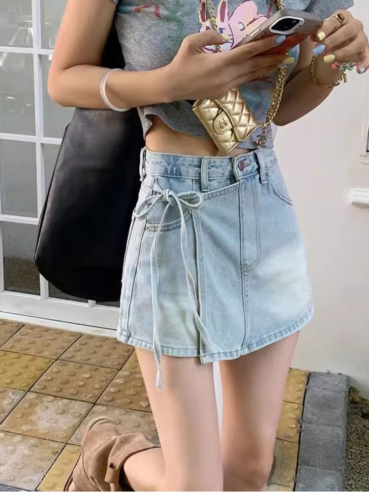Women High Waist Denim Skort L - đánh giá và giá Denim Shorts Women