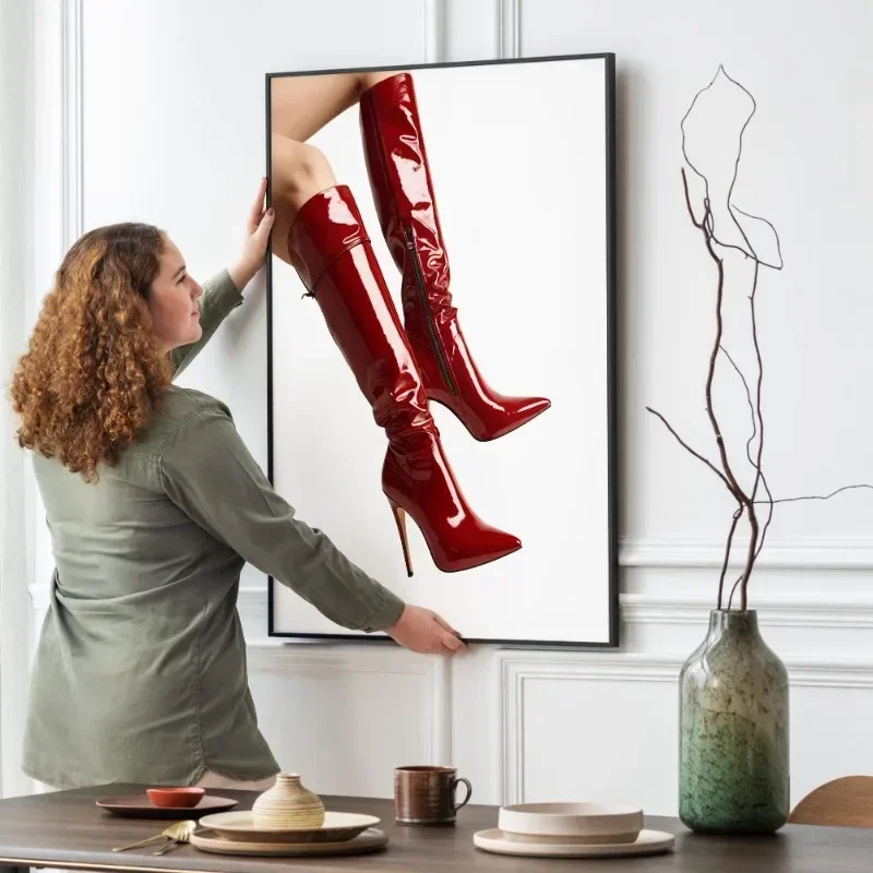 Red Boots Sexy Woman Poster Re - đánh giá và giá Women'S Fashion Magazine