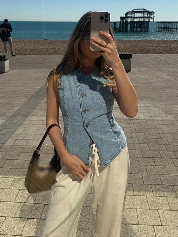 CPSYMYM Elegant Denim Vest Ski - đánh giá và giá Denim Shorts Women