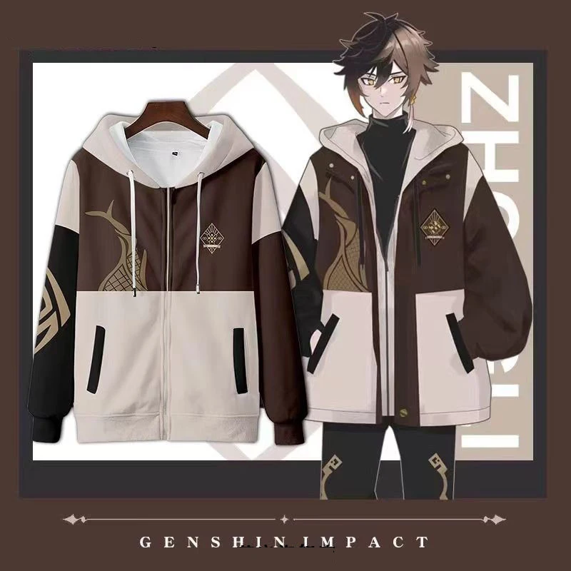 Genshin Impact Zhongli 3D Prin - đánh giá và giá Women'S Fashion Zip Hoodie