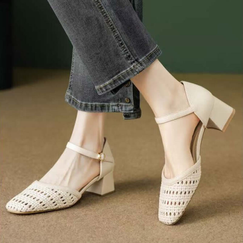 Fashion Woven Hollow Chunky Ro - đánh giá và giá Women'S Fashion Brand Shoes
