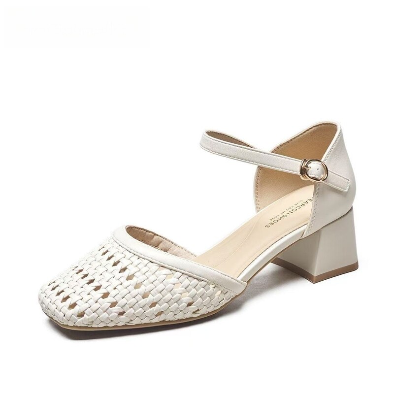 Fashion Woven Hollow Chunky Ro - đánh giá và giá Women'S Fashion Brand Shoes
