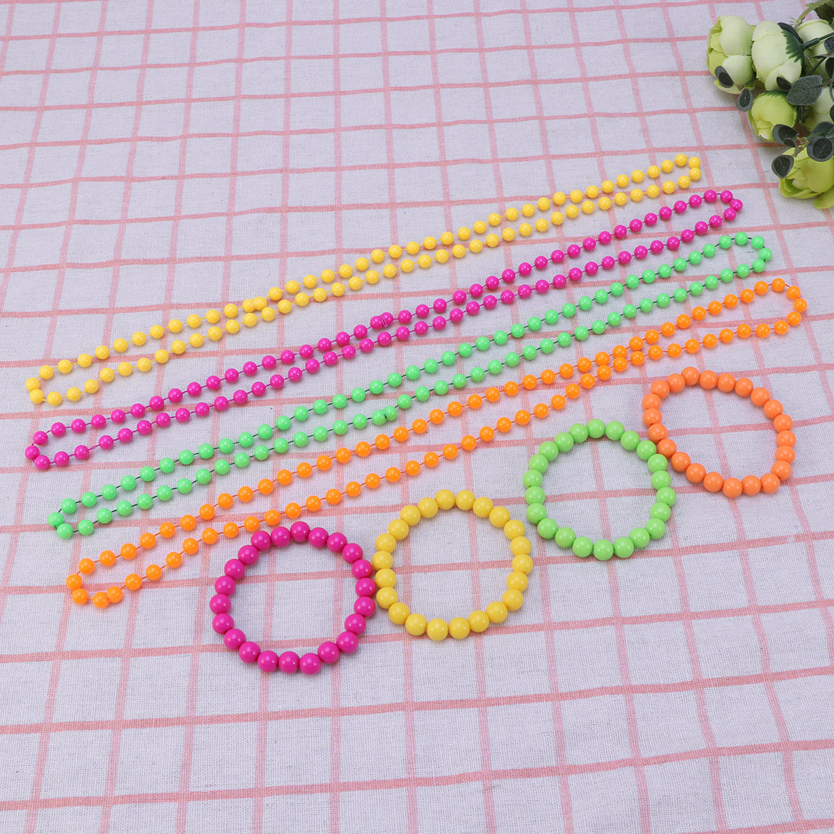 4Pcs Plastic Bead Necklace Wom - đánh giá và giá Women'S Fashion In The 70S
