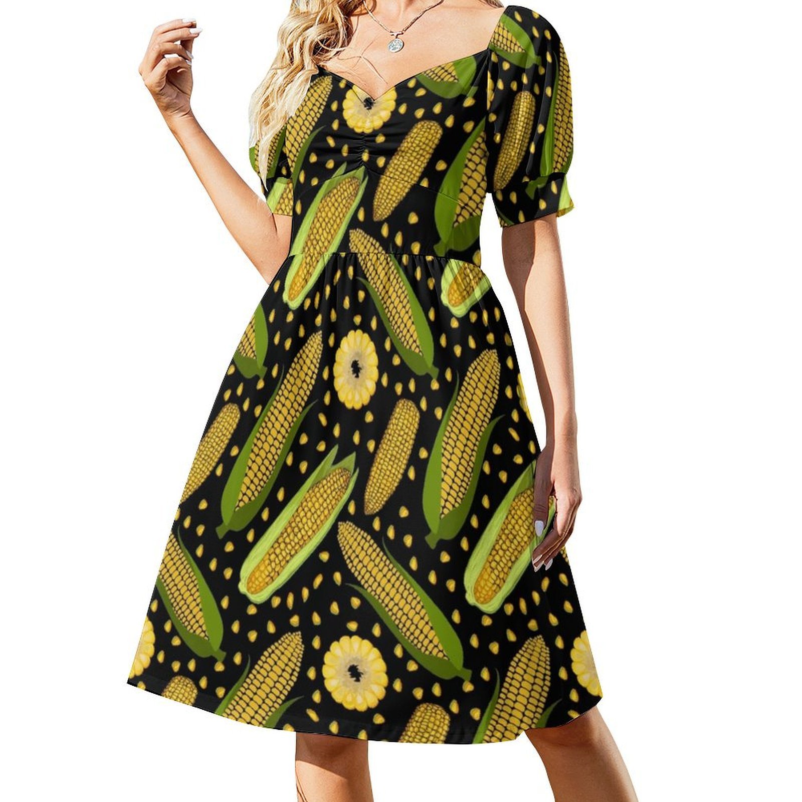 Corn Pattern Floral Smock Dres - đánh giá và giá Smocked Dress Women