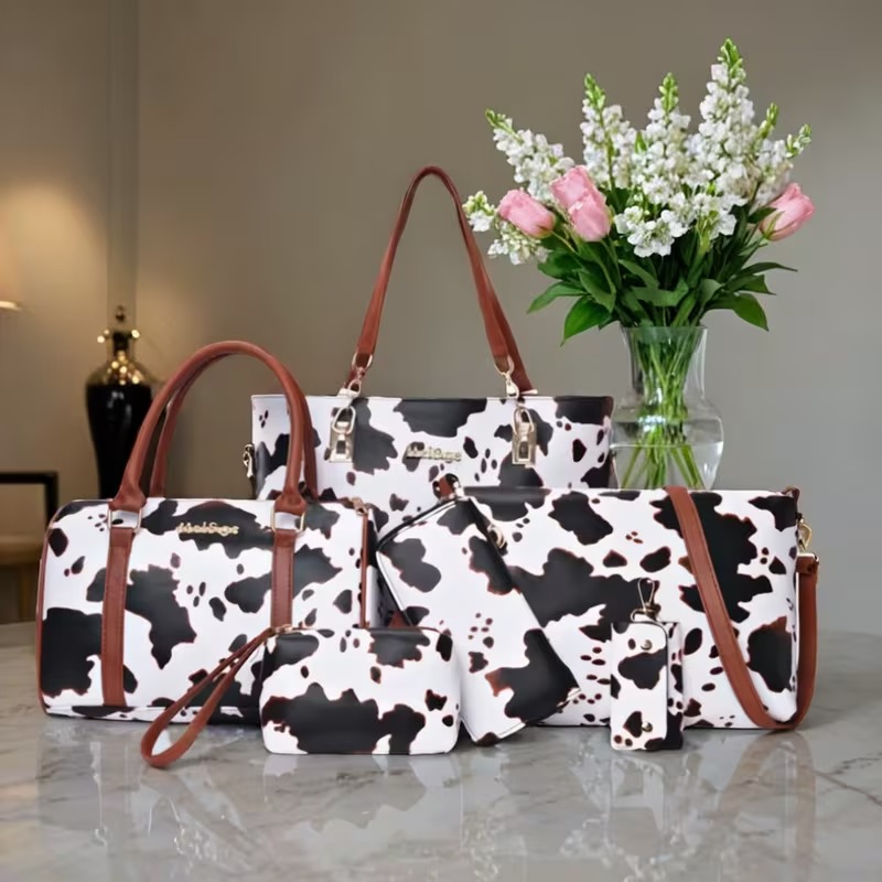 6-piece PU Fashion Cow-pattern - đánh giá và giá Crossbody Bag Women