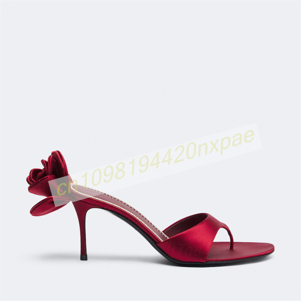 Women Red Satin Thong Mule San - đánh giá và giá Floral Summer Dress