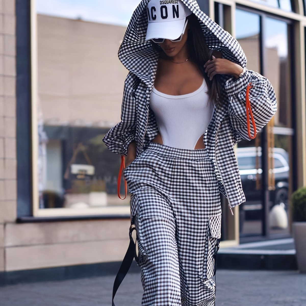 Spring Autumn Casual Plaid Pri - đánh giá và giá Women'S Fashion Zip Hoodie
