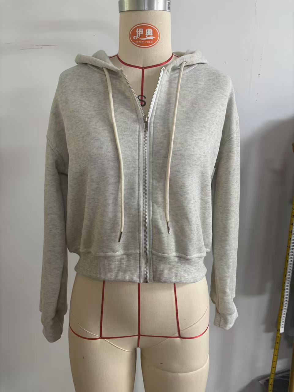Women's Gray Cropped Zip Up Ho - đánh giá và giá Women'S Fashion Zip Hoodie