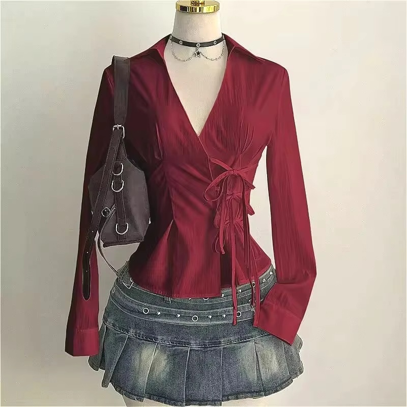 Fashion Long-sleeved Blouses S - đánh giá và giá Women'S Y2K Fashion Aesthetic