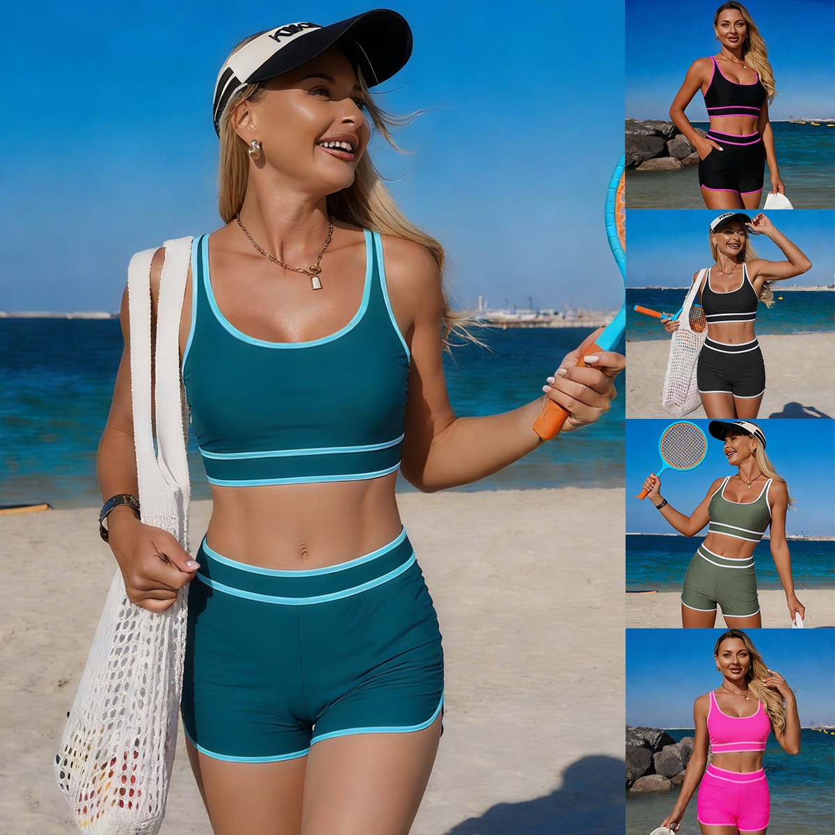 Olive Green Bikini Sleeveless  - đánh giá và giá Crop Top Women