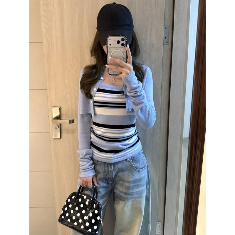 Blue Knitted Suits Women 2026  - đánh giá và giá Women'S Y2K Fashion Aesthetic