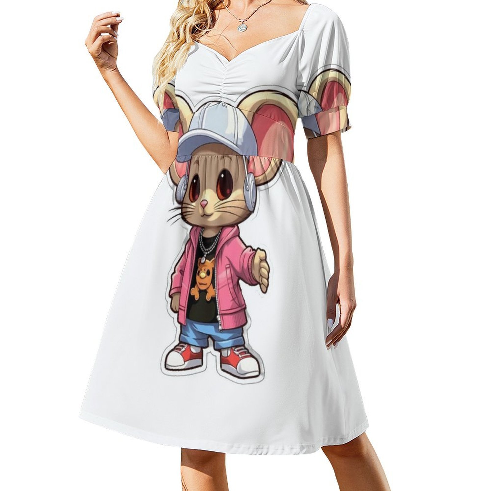 Kpop Hip Hop Mouse 3 Floral Sm - đánh giá và giá Smocked Dress Women