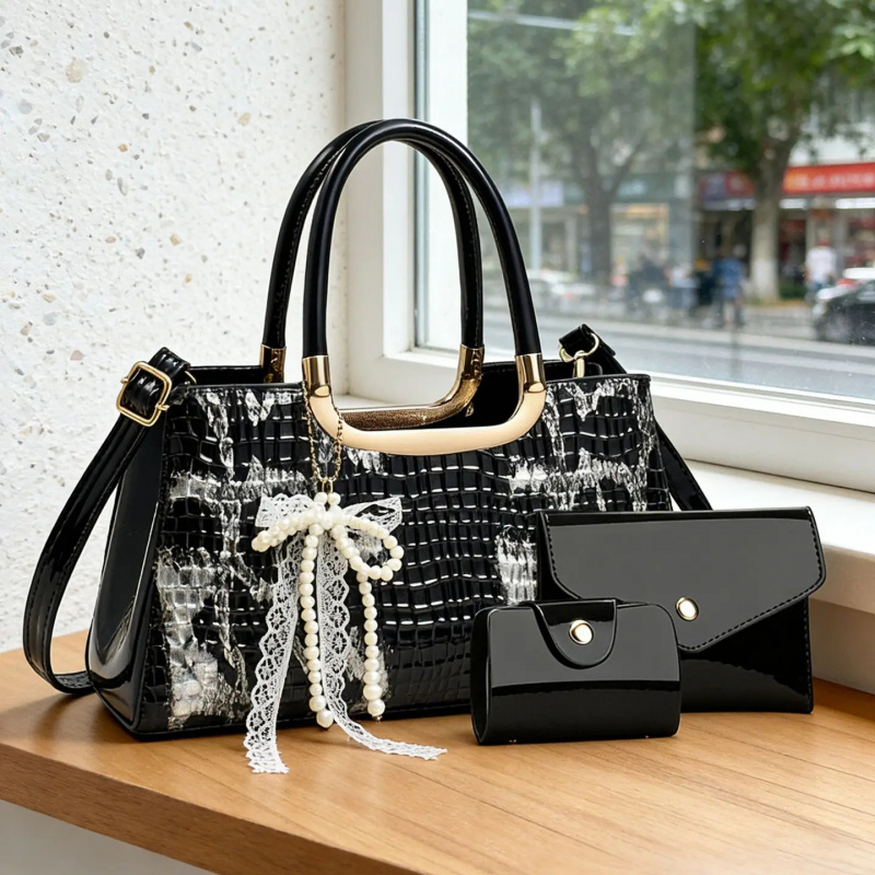 Women's Handbag Set, Crocodile - đánh giá và giá Crossbody Bag Women