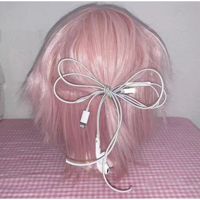 Headphone Wire Bow Hair Clip K - đánh giá và giá Women'S Y3K Fashion