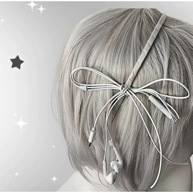 Headphone Wire Bow Hair Clip K - đánh giá và giá Women'S Y3K Fashion