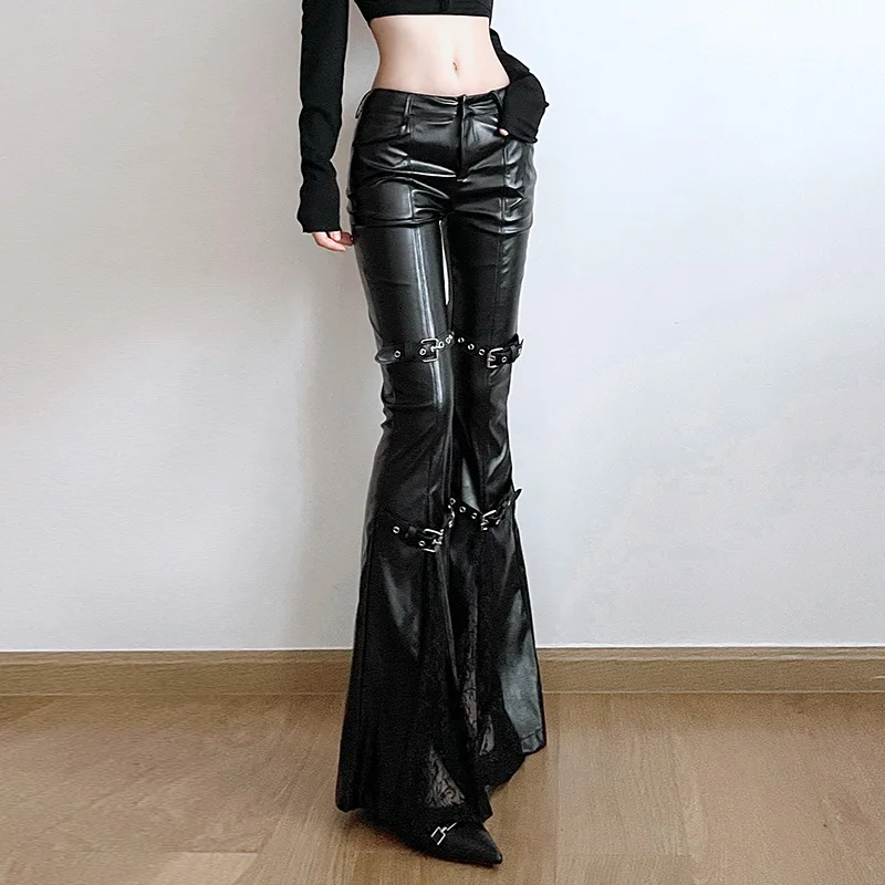 Women's PU Leather Flare Pants - đánh giá và giá Women'S Y2K Fashion Aesthetic