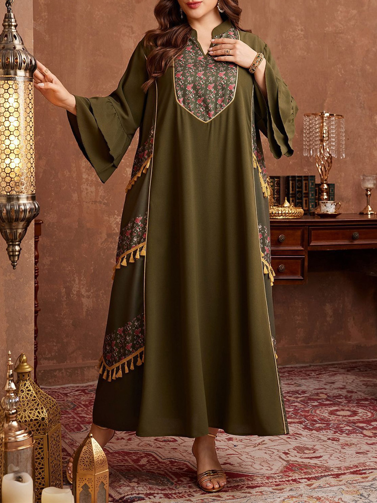 GIBSIE Plus Size Ethnic Style  - đánh giá và giá Maxi Dress Boho