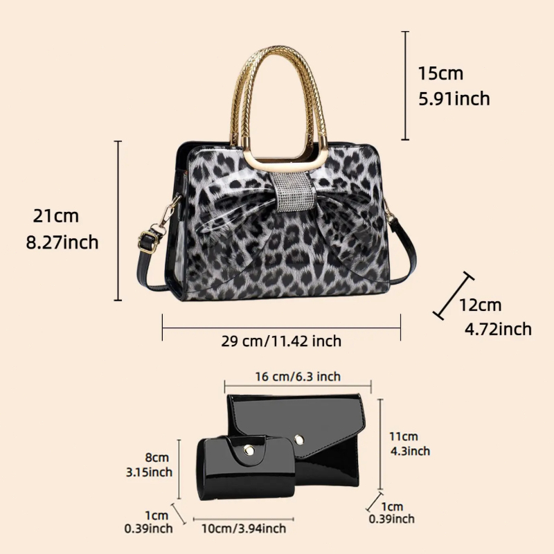 Butterfly Knot Leopard Print W - đánh giá và giá Crossbody Bag Women